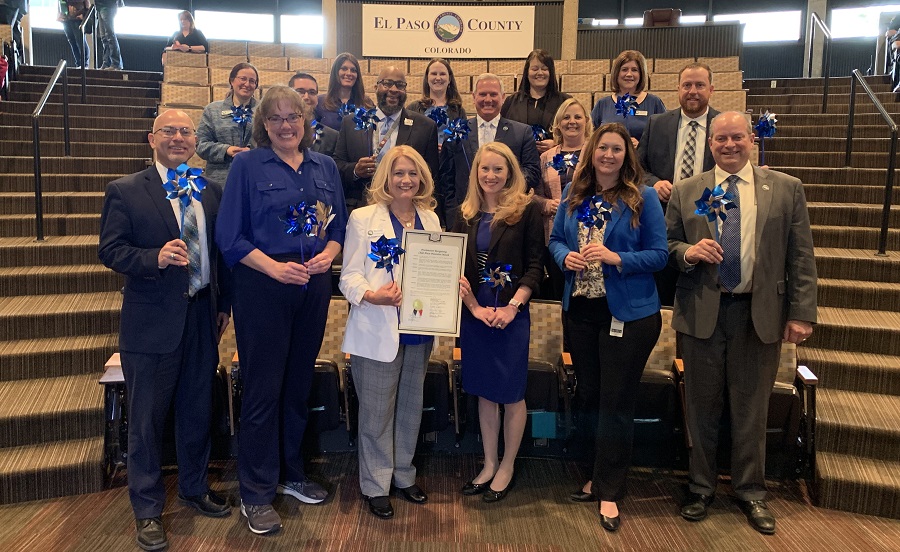 El Paso County Commissioners and Department of Human Services staff recognized April as National Child Abuse Prevention month at the regular meeting Tuesday, April 20, 2022.