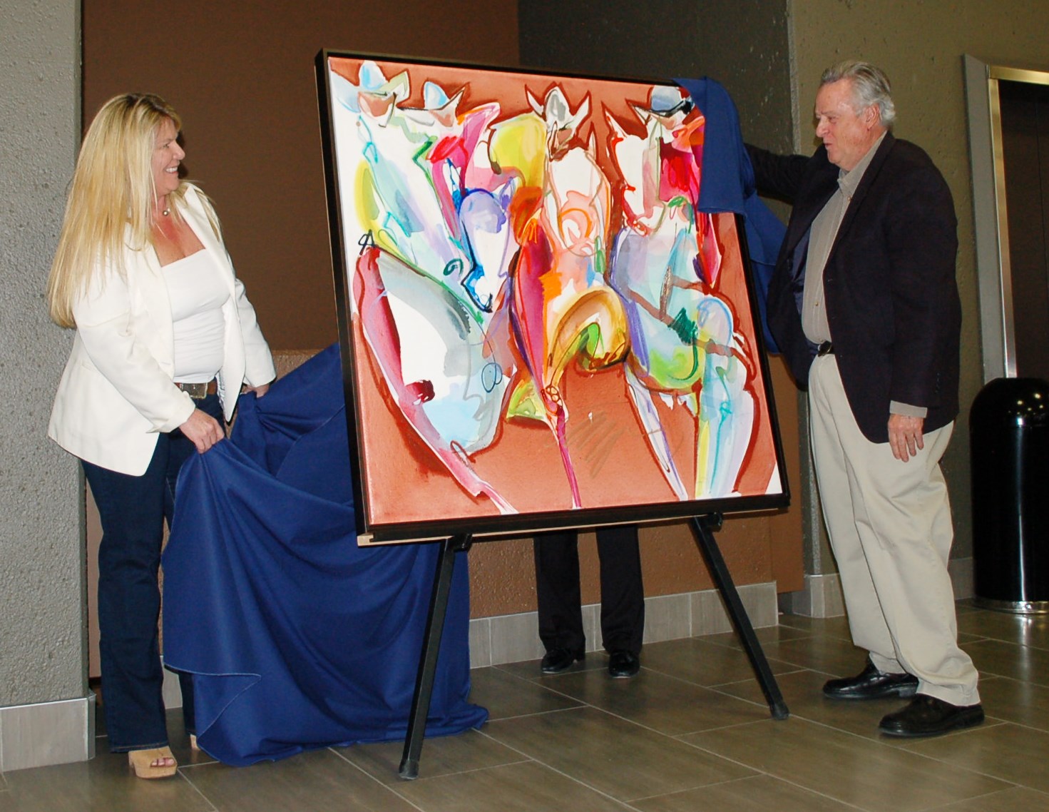 Blazing Saddles Carrie Fell Terry Harris Unveiling Blazing Saddles painting unveiling