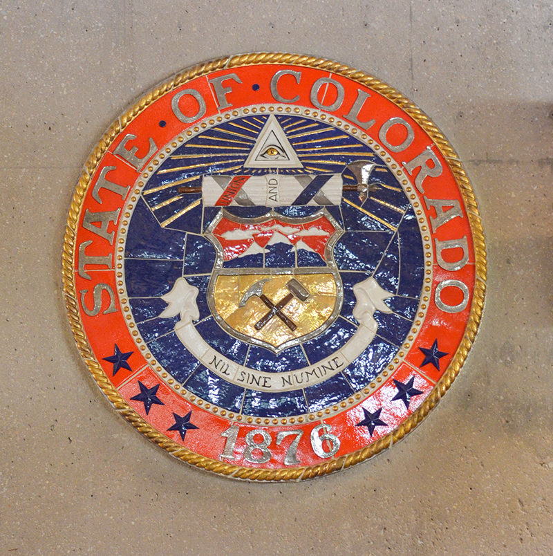 CO state seal Cent Hall Auditorium web CO state seal Cent Hall Auditorium
