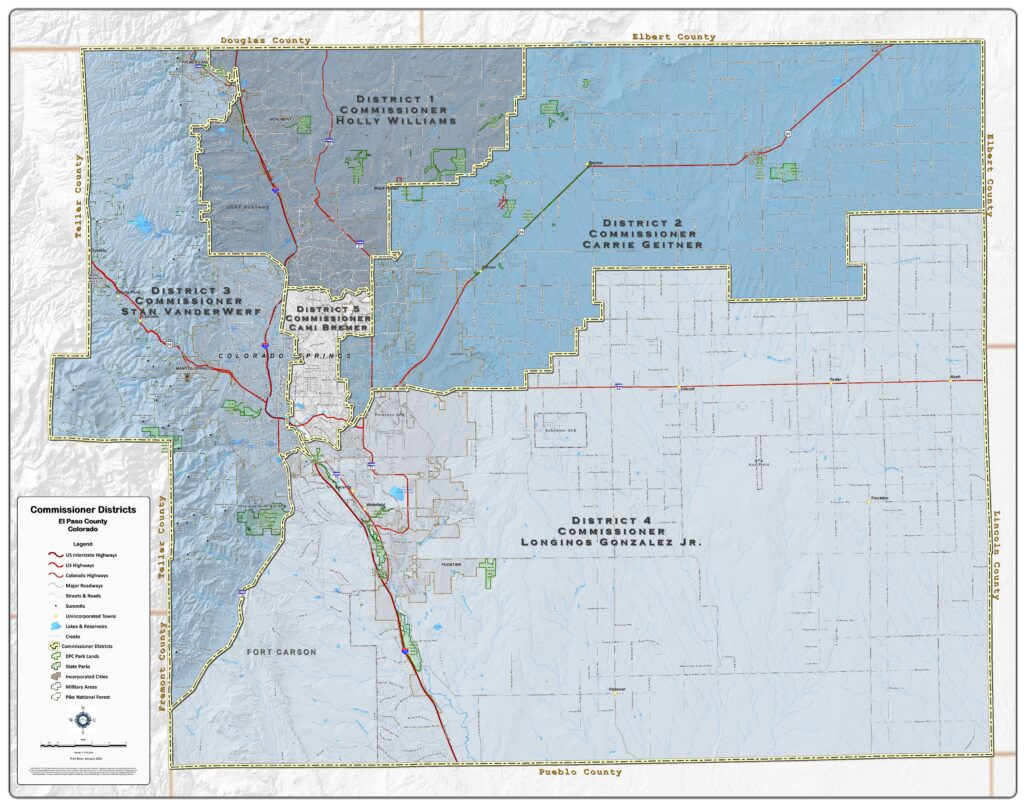 Current El Paso County Colorado District Map
