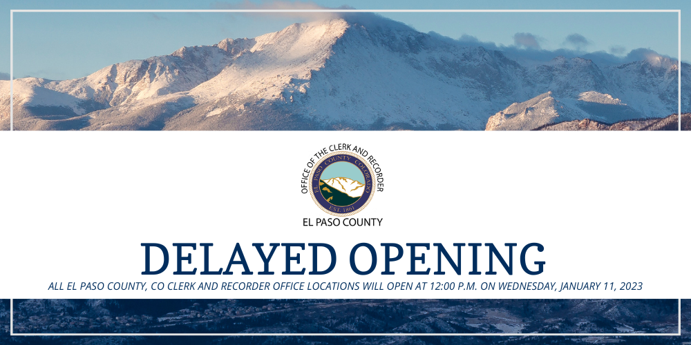 Clerk & Recorders Office Delayed Opening On January 11, 2023