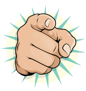 Pointing Finger Clipart of pointing finger with teal background